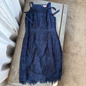 Lilly Pulitzer Layleigh shift navy lace dress | size 4